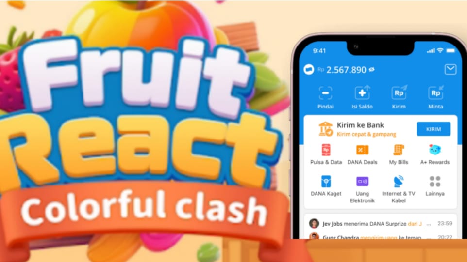 Main Game Dapat Uang? Ini Cara Dapat Saldo DANA Gratis dari Fruit React