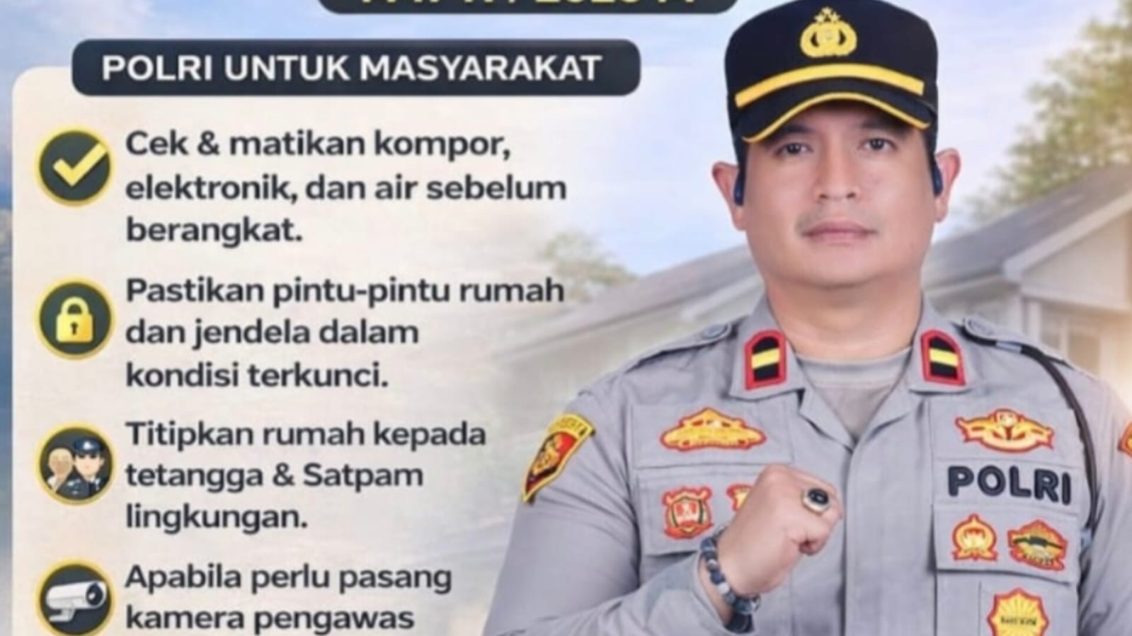 Tips Aman Tinggalkan Rumah Saat Mudik, Polsek RKT Ingatkan Warga