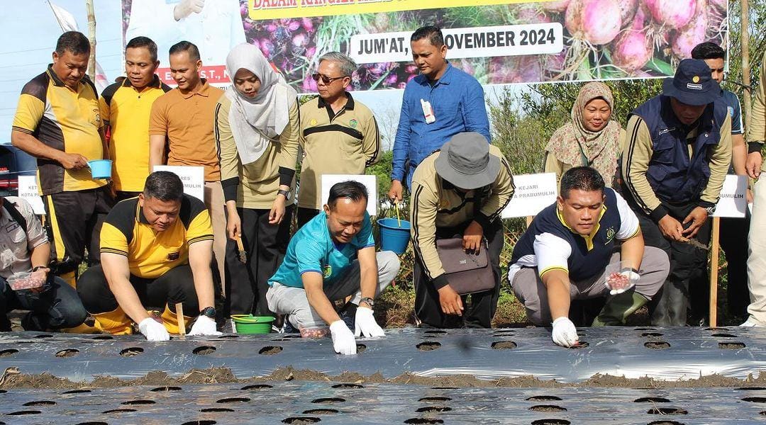 Forkopimda Prabumulih Bersama Pj Walikota Tanam Bawang Merah untuk Ketahanan Pangan