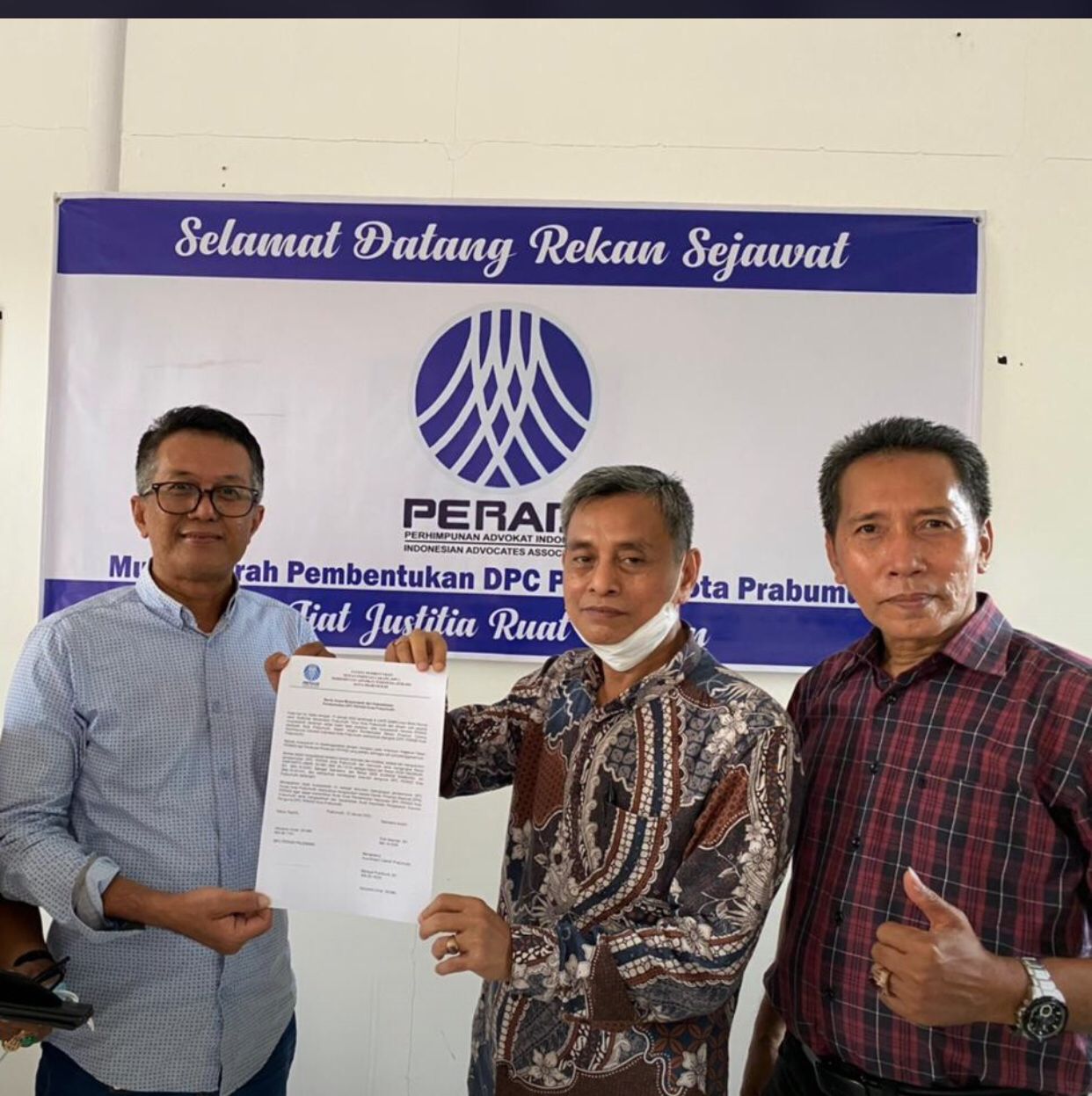 Aklamasi, Haryanto Umar SH MH Pimpin DPC PERADI Prabumulih