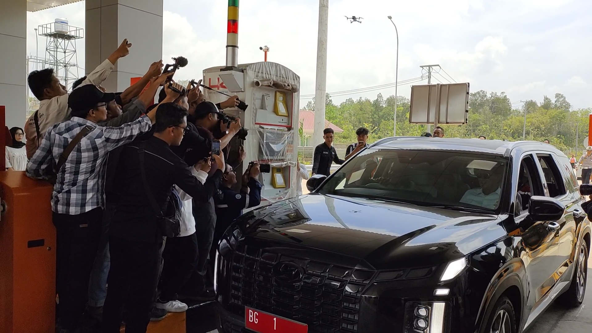 Tapping Tol  Indralaya - Prabumulih Gubernur Sumsel - Wawako Prabumulih Tunggangi BG 1