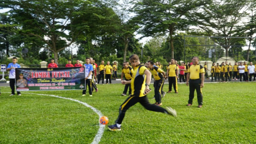 Polres Prabumulih Gelar Turnamen Futsal Internal Sambut Hari Bhayangkara ke-79