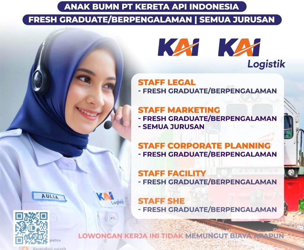 PT Kereta Api Indonesia Logistik Butuh 5 Posisi, Fresh Graduate Bisa Daftar