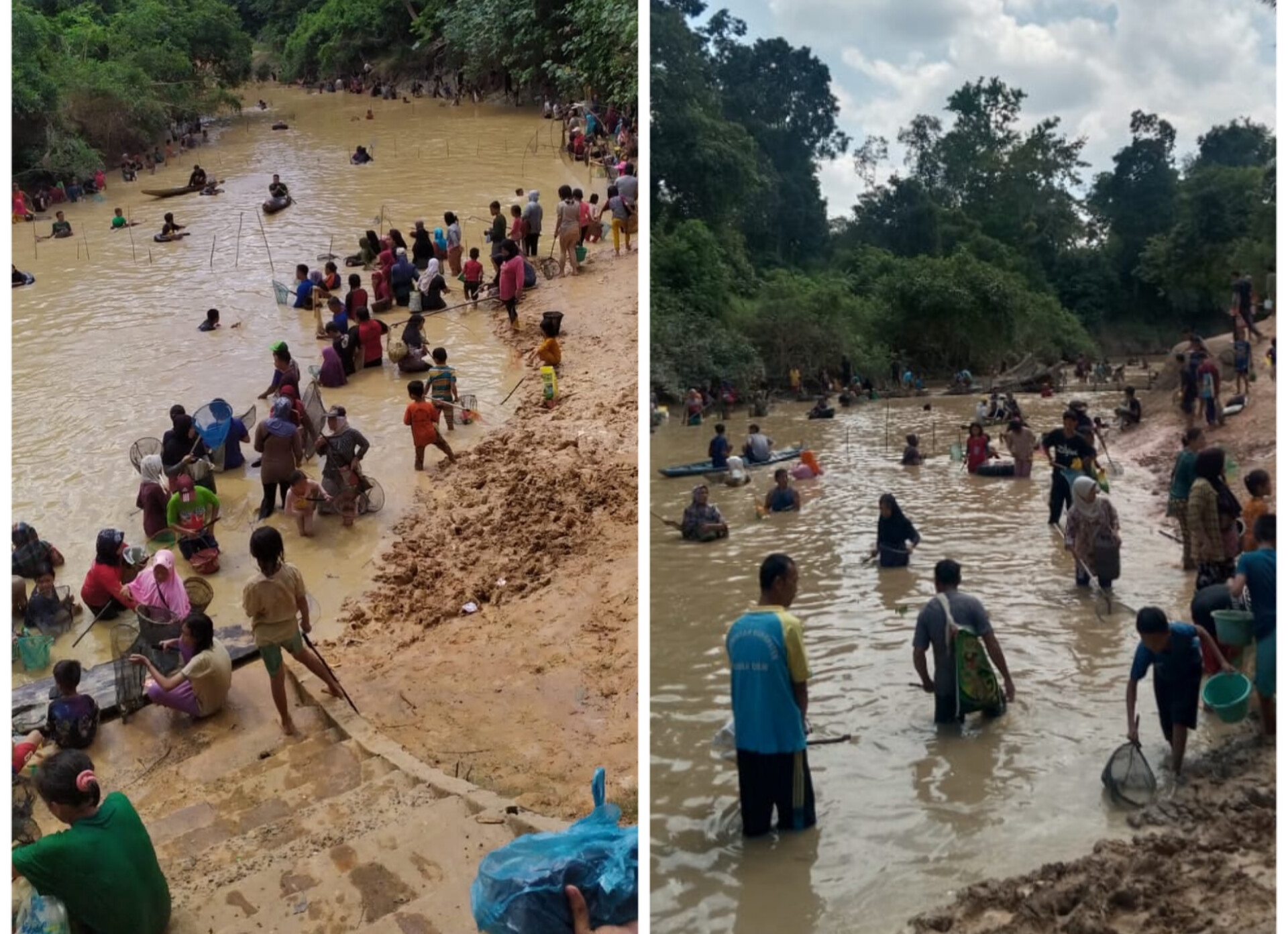 Air Sungai Surut, Warga Jiwa Baru Bekarang Iwak