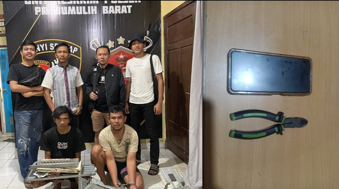 BRAVO! Tim Opsnal Sunyi Senyap Polsek Prabumulih Barat, Tangkap 2 Pencuri Outdoor AC Radio Pentas