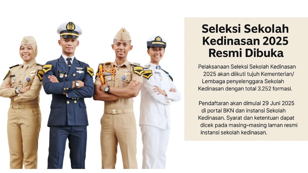 Jangan Ketinggalan, Pendaftaran Sekolah Kedinasan 2025 Dibuka Mulai 29 Juni, Ini Daftar Formasinya! 