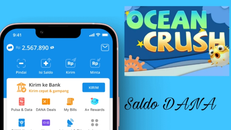 Mainkan Game Ocean Crush, Dapatkan Saldo DANA Gratis Langsung ke Dompet Digital