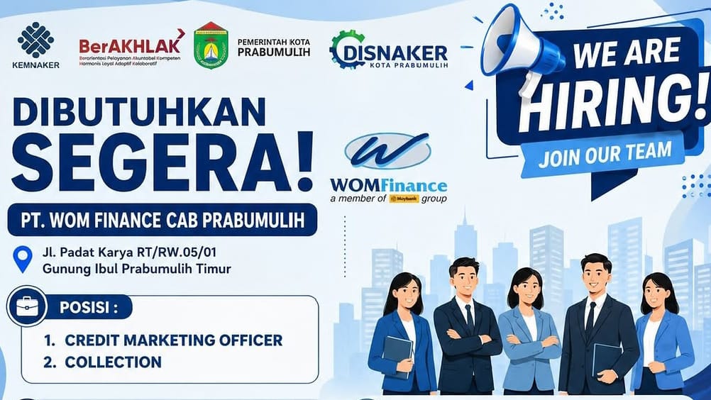 WOM Finance Prabumulih Buka Lowongan Kerja, Lulusan SMA/SMK Bisa Daftar