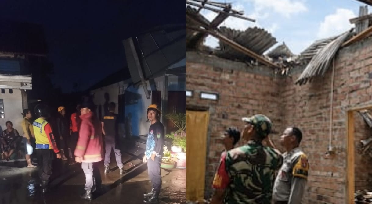 Hujan Deras Disertai Puting Beliung Terjang Prabumulih Selatan, Dua Rumah Rusak Parah 