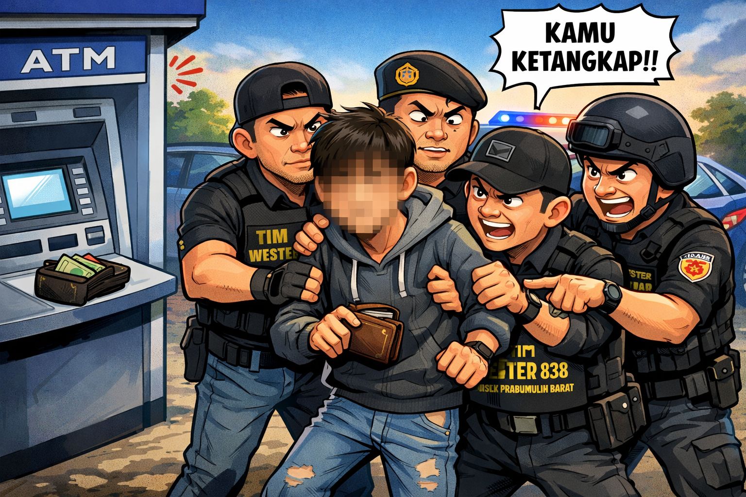 Pencurian di ATM Prabumulih Barat, Pelaku Berhasil Ditangkap Polisi