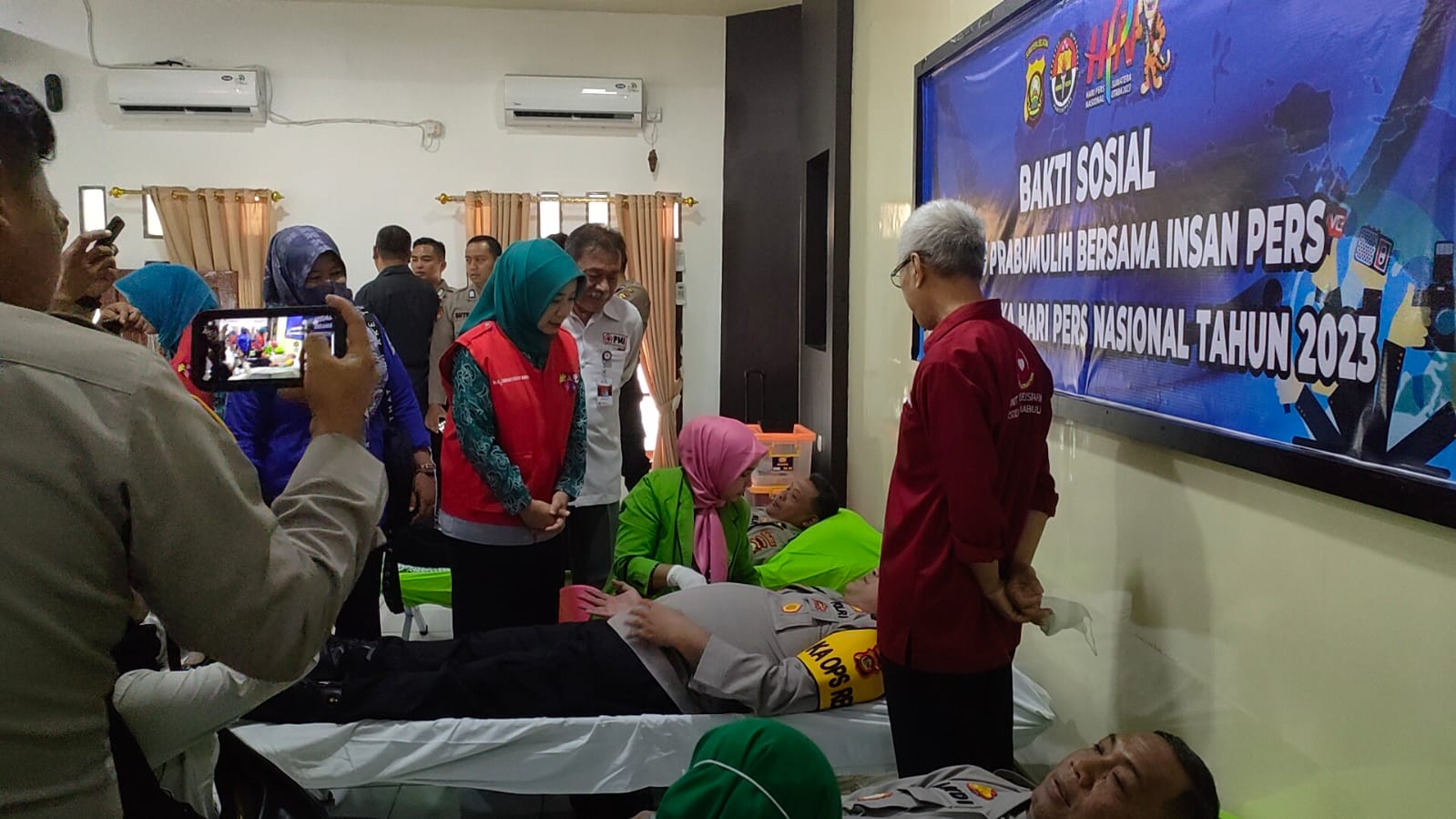 Donor Darah Polres - Insan Pers Terkumpul 40 Kantong 