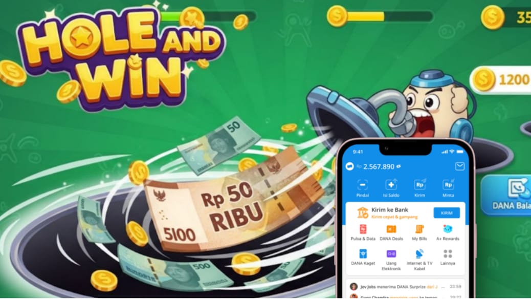 Cara Mudah Dapat Saldo DANA Gratis dari Game Hole and Win