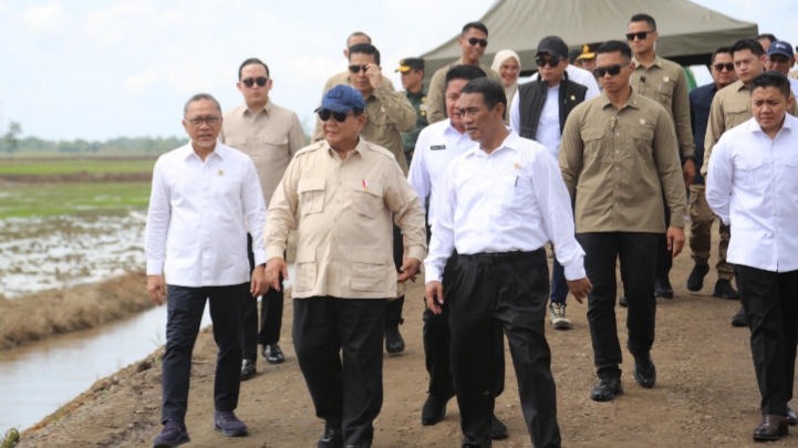 Presiden Prabowo dan Mentan Amran Pimpin Tanam Padi  Serentak di 14 Provinsi