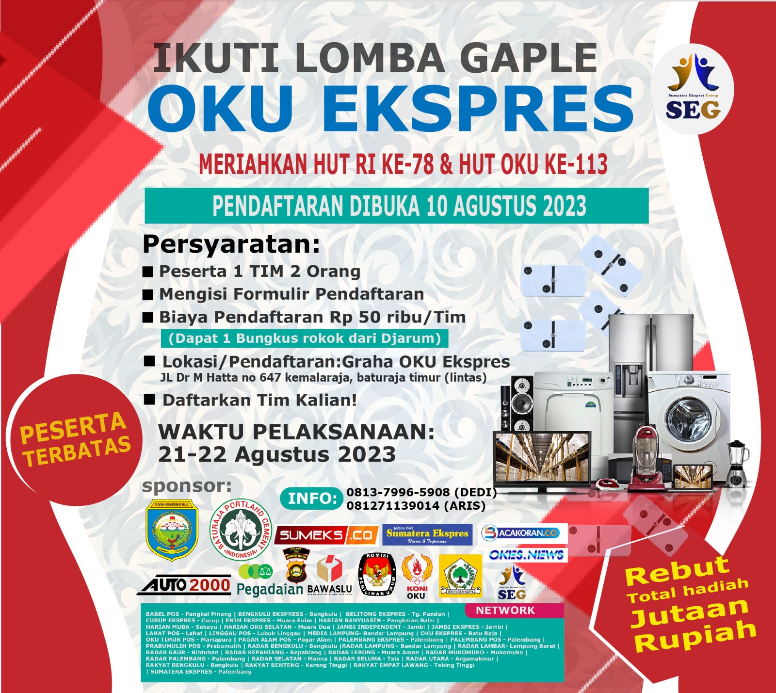 Buruan Daftar, Oku Ekspres Gelar Lomba Gaple 