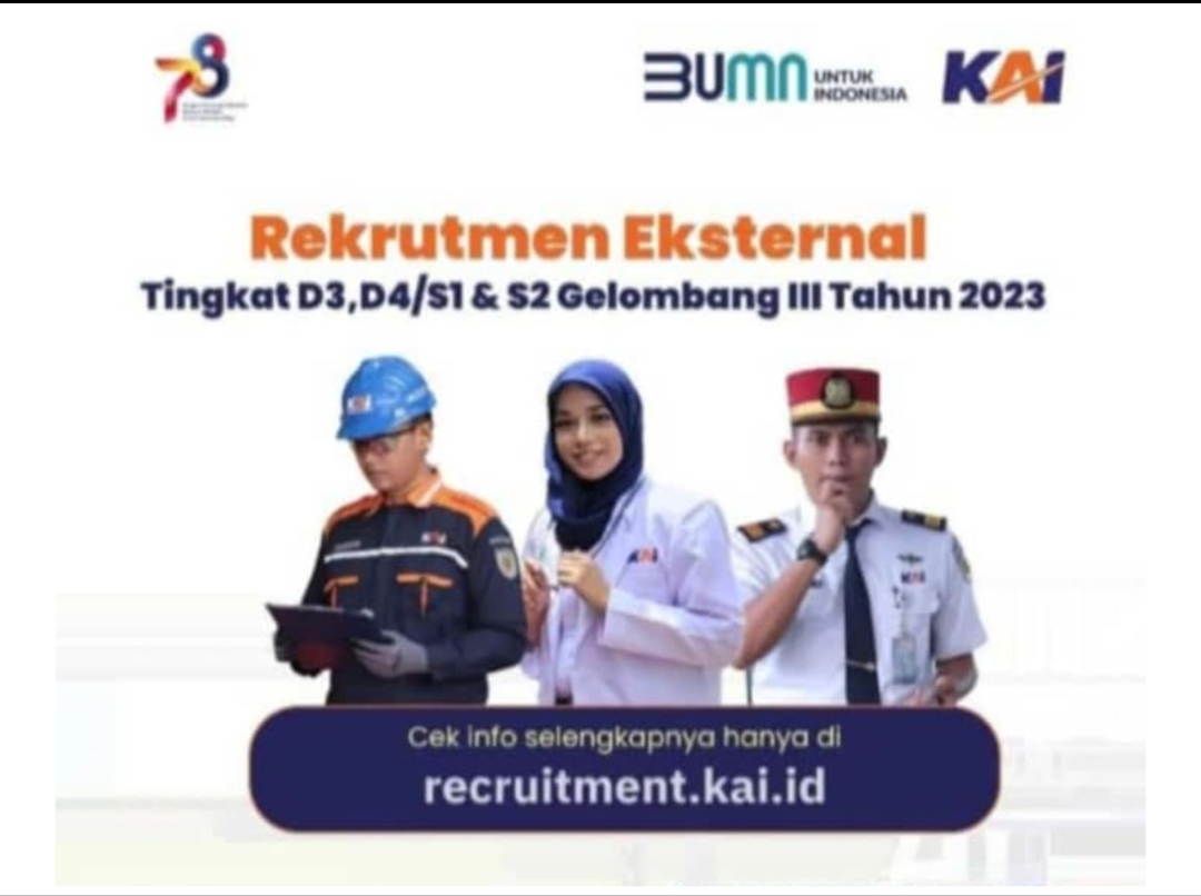 Segera Daftar, PT Kereta Api Indonesia Buka Lowongan Kerja untuk Jurusan D3 hingga S2 