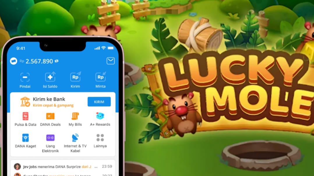 Cara Dapat Saldo DANA Rp149.000 Gratis dari Lucky Mole, Cuma Main Game!