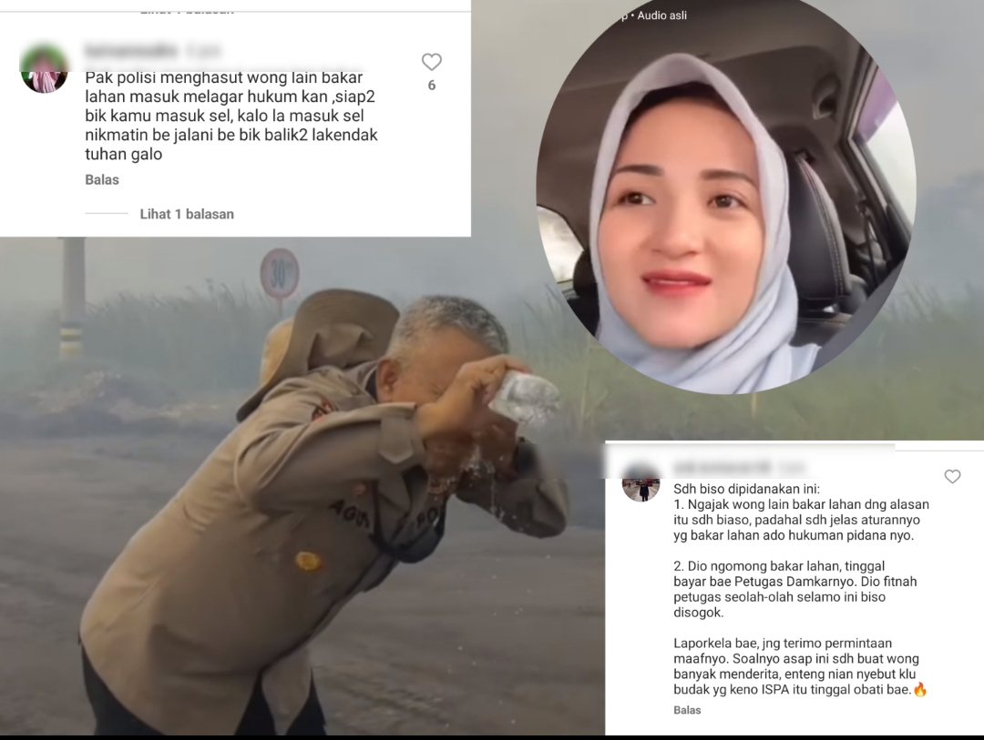 Kabut Asap! Selebgram Palembang Bilang Waya Berapa Hari, Netizen:Selanjutnya Jalan Menunduk masuk Mapolda 