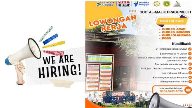 SD IT Al Malik Prabumulih Buka Lowongan, Simak Posisi dan Syaratnya