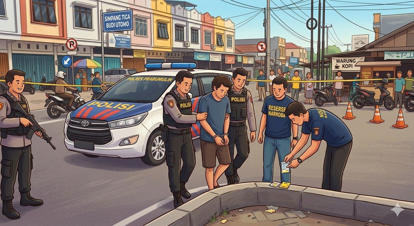 Digerebek di Simpang Tiga Budi Utomo, Pria Asal Majasari Terciduk Simpan Sabu