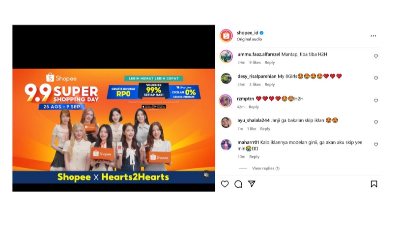 Visual Hearts2Hearts di Iklan Terbaru Shopee 9.9 Super Shopping Day On Point!
