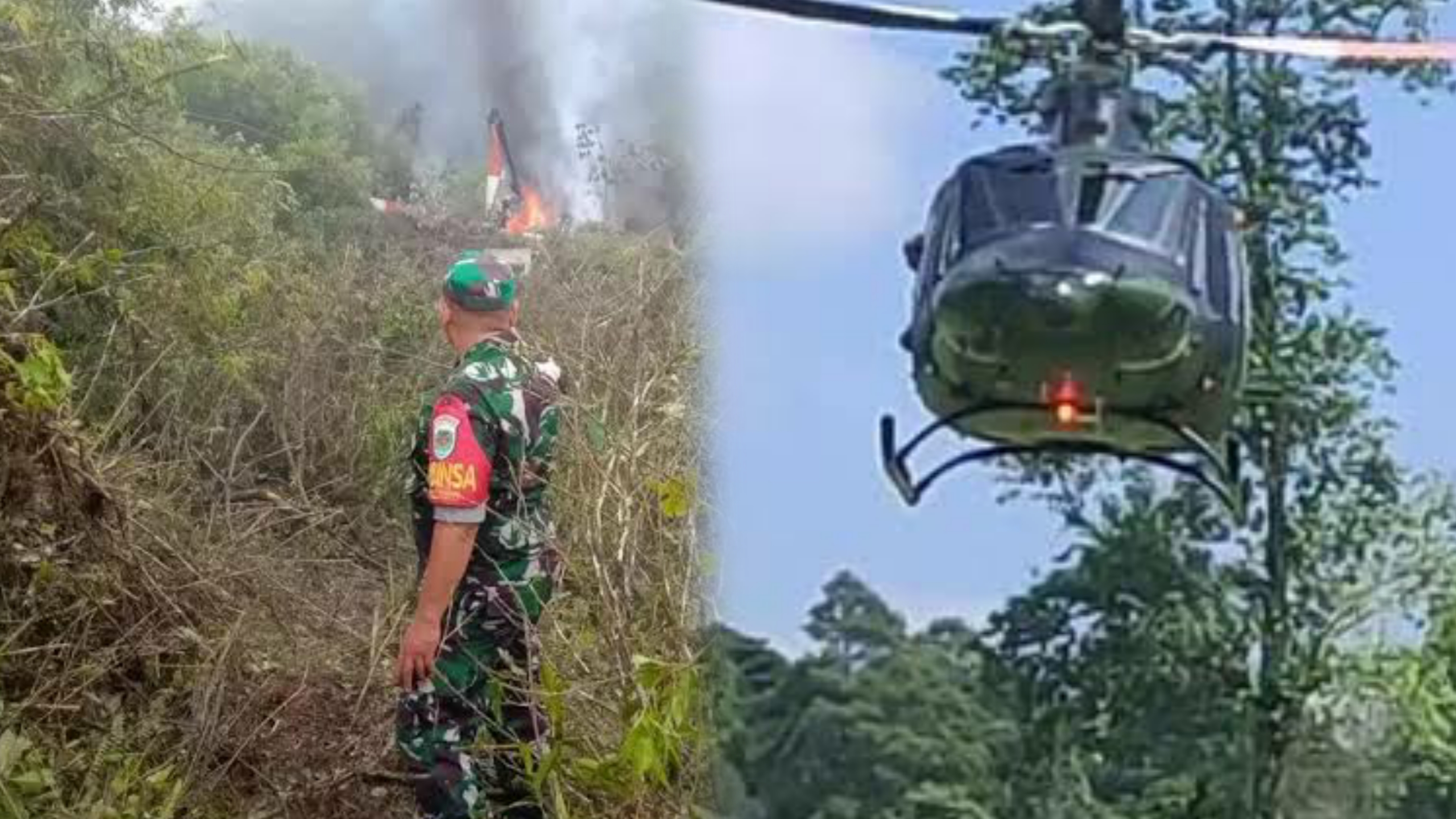 Helikopter Milik TNI AD Jatuh di Bandung, Kru Alami Luka-Luka