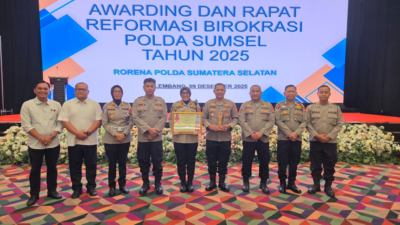 Polres Prabumulih Raih Juara 1 Zona Integritas, Polda Sumsel Gelar Awarding Reformasi Birokrasi 2025