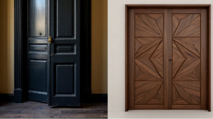 Model Pintu Kupu Tarung Kayu Jati Terbaru, Elegan untuk Rumah Modern & Klasik