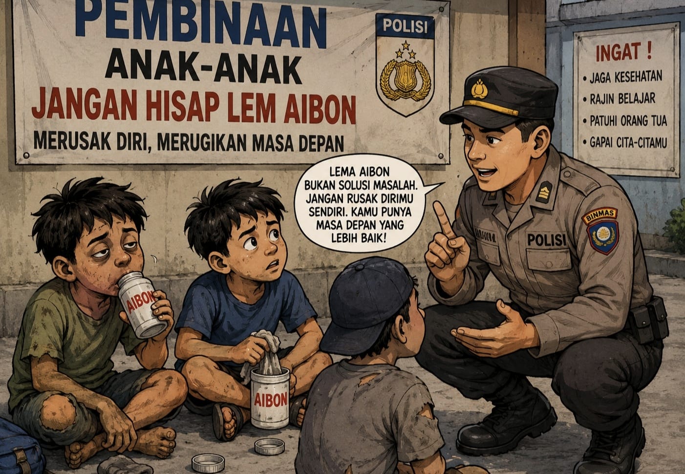 Viral di Ampera, Anak Jalanan Diduga Hirup Lem Diamankan Polisi