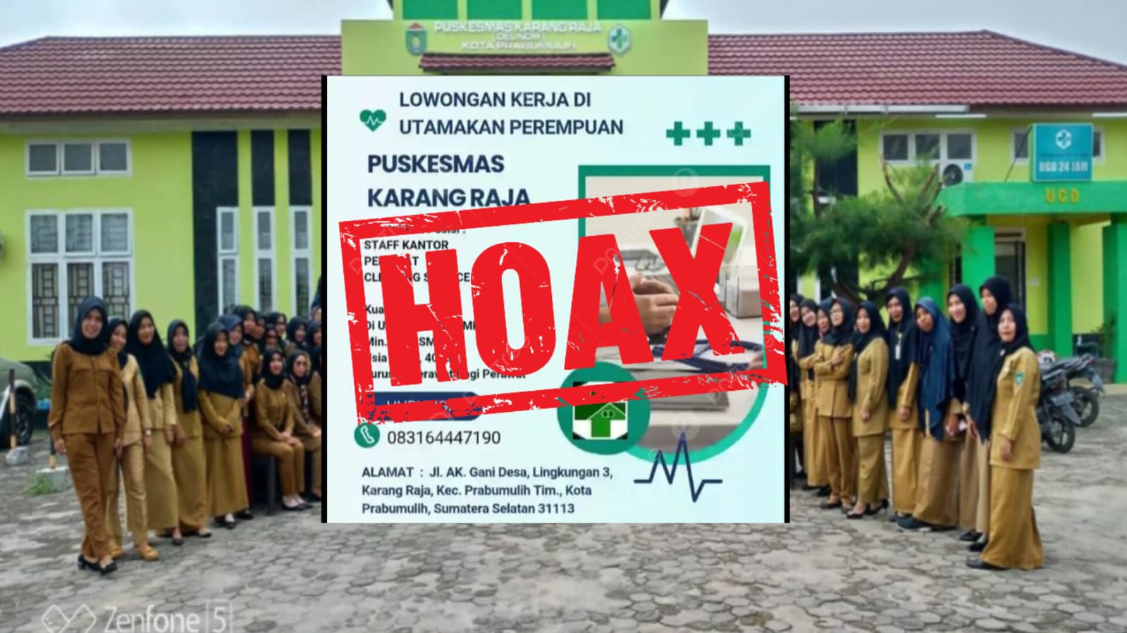 Waspada Penipuan Lowongan Kerja Mengatasnamakan Puskesmas Karang Raja di Prabumulih