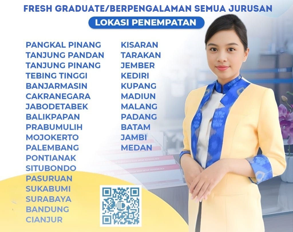 Bank Central Asia Buka Lowongan Kerja Besar Besaran Untuk Calon Pegawai Tetap, Fresh Graduate Semua Jurusan 