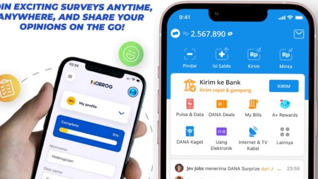 Coba Aplikasi Mobrog, Dapatkan Saldo DANA Gratis Lewat Survei Sambil Santai di Rumah