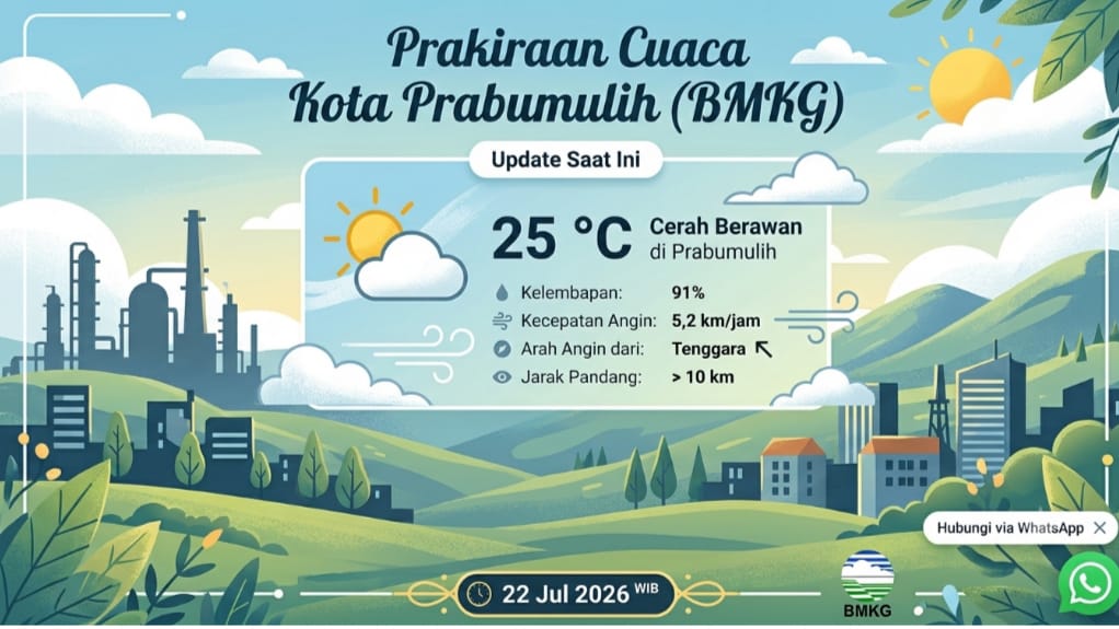 Update BMKG: Prabumulih Diselimuti Cuaca Cerah Berawan, Ini Kondisi Terkininya