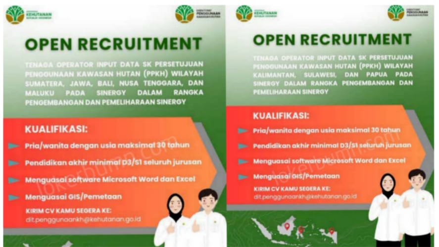 Kesempatan Karier! Direktorat Penggunaan Kawasan Hutan Buka Lowongan untuk Lulusan D3 hingga S1