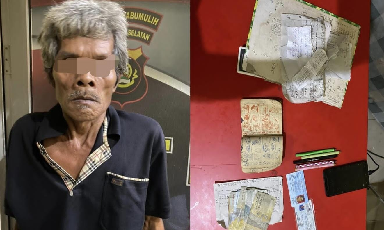 Kakek Supono Diciduk Polisi Saat Tulis Nomor Togel di Prabumulih