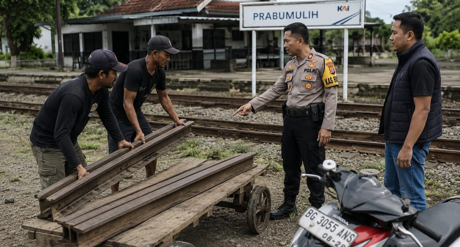 Pencurian Rel Kereta Terbongkar, Polisi Tangkap Dua Buruh di Prabumulih
