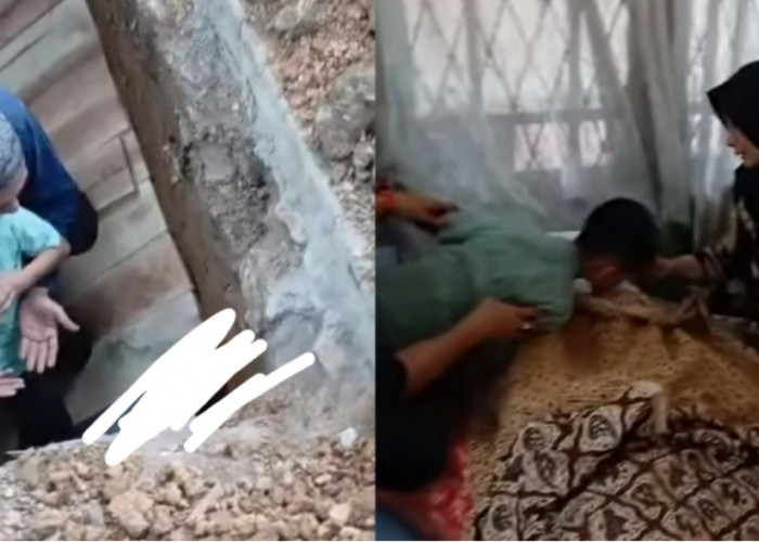 Anak Ferry Apriansyah Kumandangkan Azan di Makam Sang Ayah, Ternyata Ini Pesan Semasa Hidup