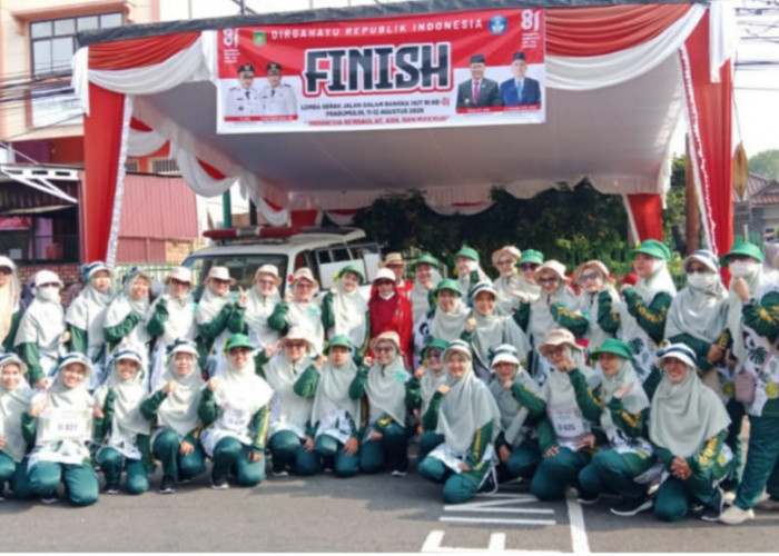 Semangat HUT RI ke-81, Al Hasanah Prabumulih Turunkan TK hingga SMP di Lomba Gerak Jalan