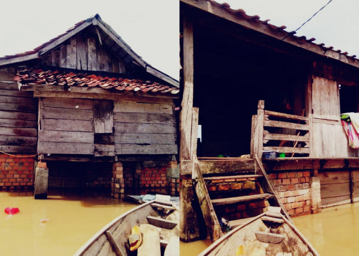 Luapan Sungai Lematang di Kelurahan Payuputat Prabumulih Mulai Surut