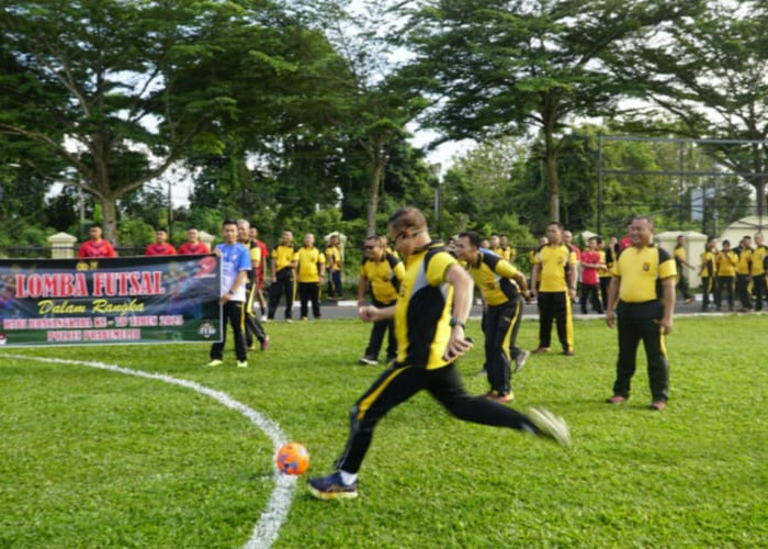 Polres Prabumulih Gelar Turnamen Futsal Internal Sambut Hari Bhayangkara ke-79
