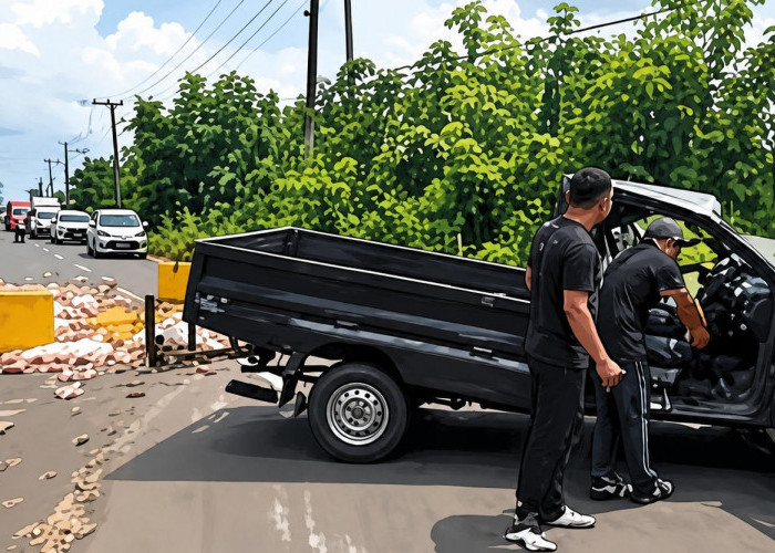 Hilang Kendali, Pickup Hantam Truk di Muara Enim, Dua Orang Terluka