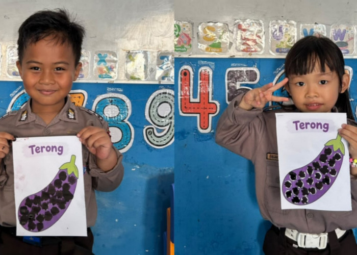 Latih Motorik Halus Anak, TK Ladas Berendai Prabumulih Terapkan Finger Dot Painting