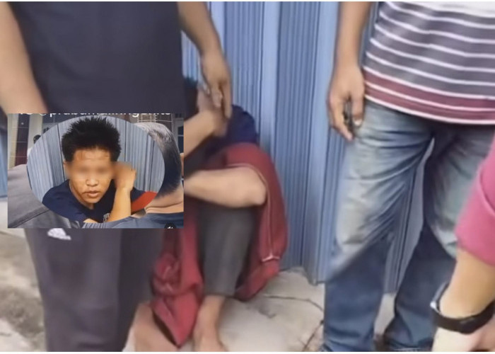 Viral! Seorang Pemuda di Prabumulih Nekat Mencuri Kabel di Siang Bolong, Kena Semprot Emak - Emak