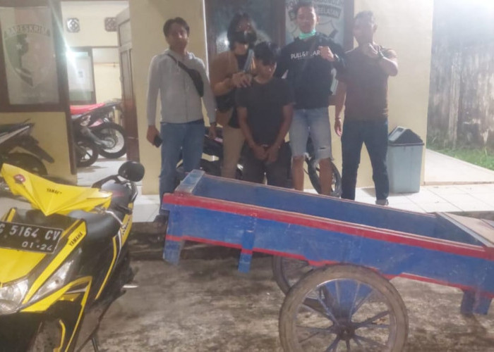 Team Opsnal Beruang Madu Polsek Prabumulih Barat Tangkap Pencuri Bawang, Gerobak Berikut Sepeda Motor Diamanka