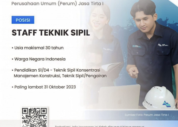 Berminat Kerja BUMN? Perusahaan Umum (Perum) Jasa Tirta I Sedang buka Lowongan untuk Posisi ini, Cek Sekarang