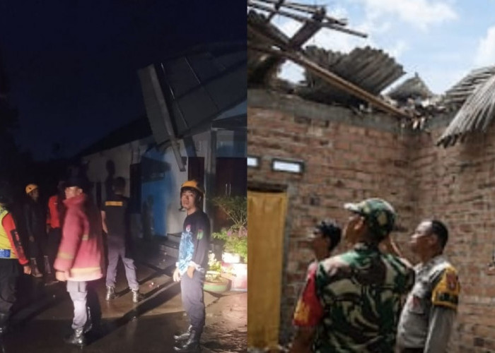 Hujan Deras Disertai Puting Beliung Terjang Prabumulih Selatan, Dua Rumah Rusak Parah 