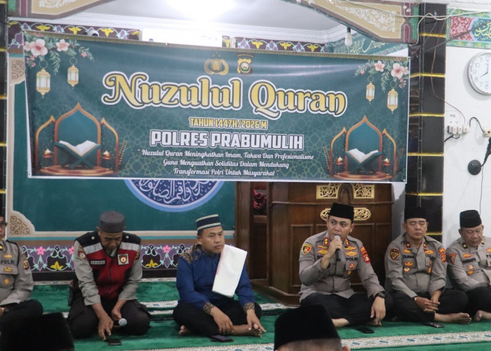 Suasana Khidmat di Masjid Nur Arifin, Polres Prabumulih Peringati Nuzulul Qur’an 1447 H