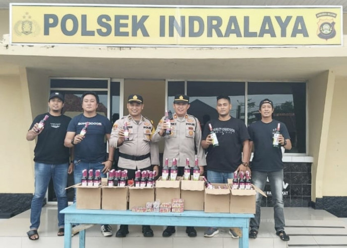 Polsek Indralaya Ogan Ilir Amankan Ratusan Botol Miras