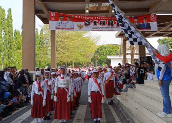 Semarak HUT RI ke-81, SD Negeri 59 Prabumulih Tampil Penuh Semangat di Lomba Gerak Jalan