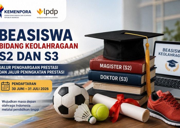 Kemenpora-LPDP Buka Beasiswa S2 dan S3 Keolahragaan 2026, Pendaftaran Berlangsung hingga 31 Juli