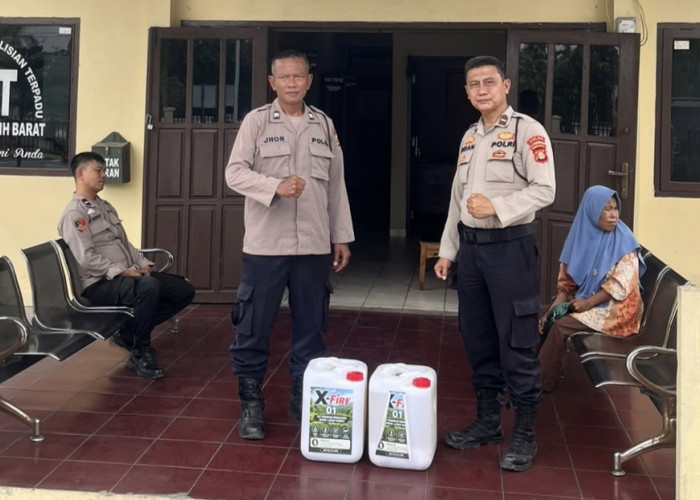 Cegah Karhutla Meluas, Polres Prabumulih Salurkan X FIRE SLOG ke 4 Polsek
